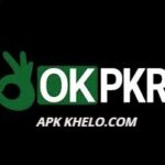 OKPKR official logo for the APK KHELO gaming platform with a premium green and black theme.