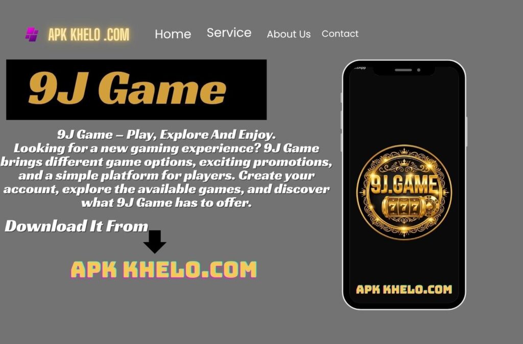 Promotional poster highlighting the 9J Game platform and its gaming experience.