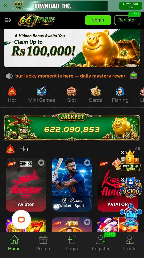 PKR667 Game categories and available games