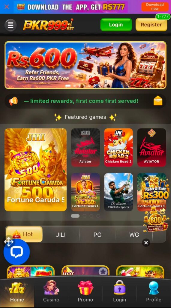 PKR999 Game interface