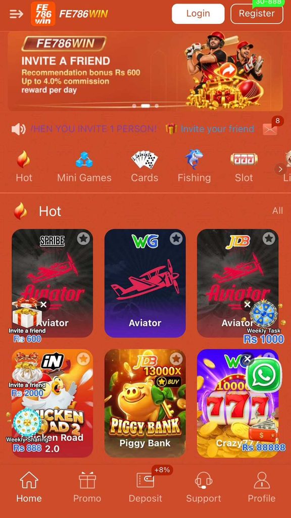 FE786WIN Game categories and casino-style games