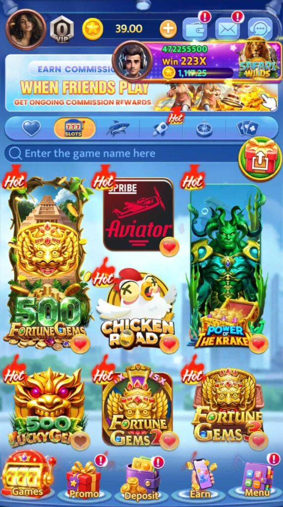 Svip Club Game categories and gaming options